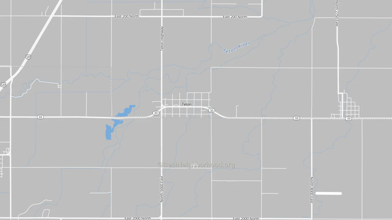 Transit Grade map of Teton, ID