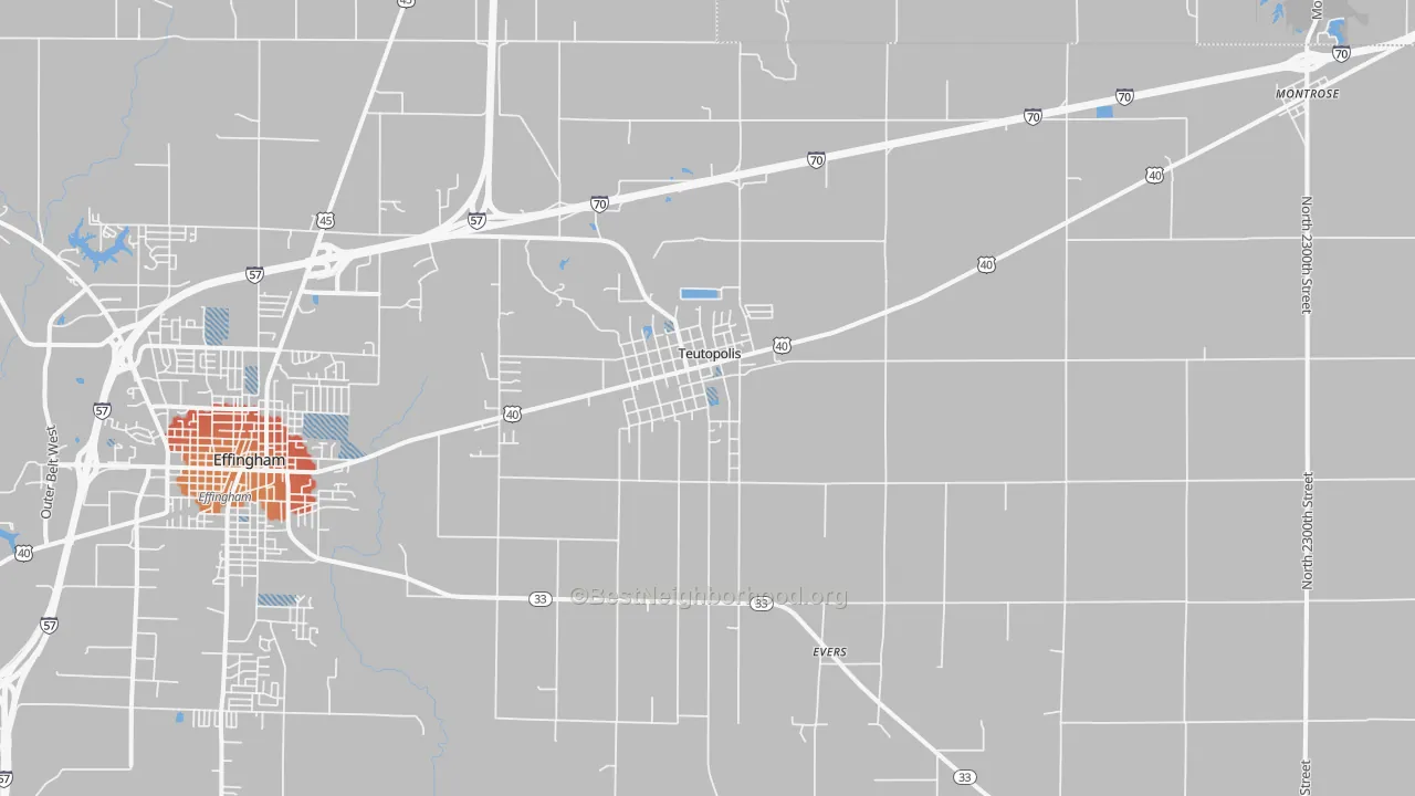 Transit Grade map of Teutopolis, IL