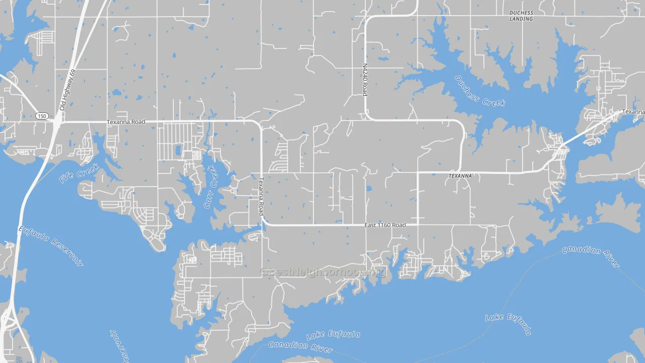 Transit Grade map of Texanna, OK