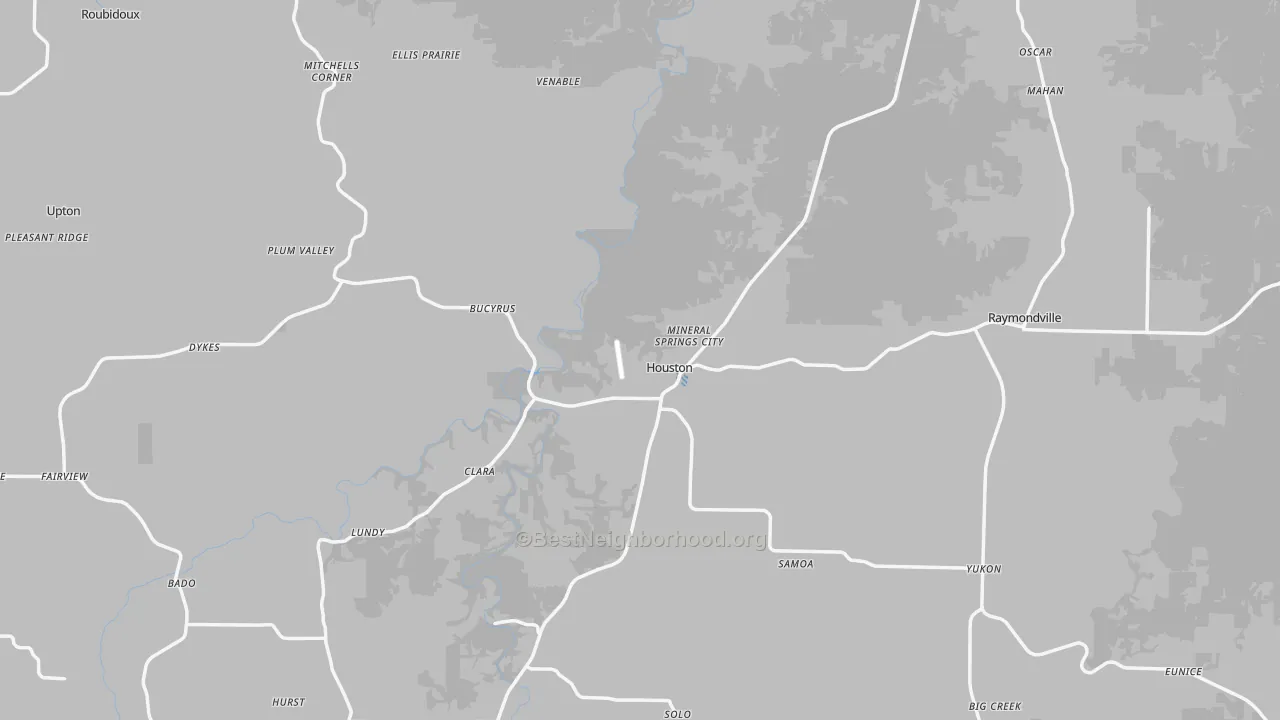 Transit Grade map of Texas County, MO