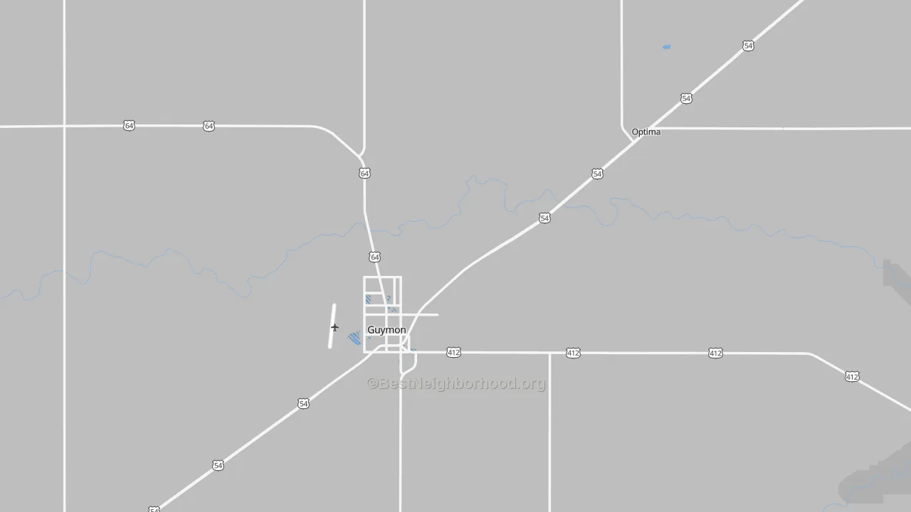 Transit Grade map of Texas County, OK