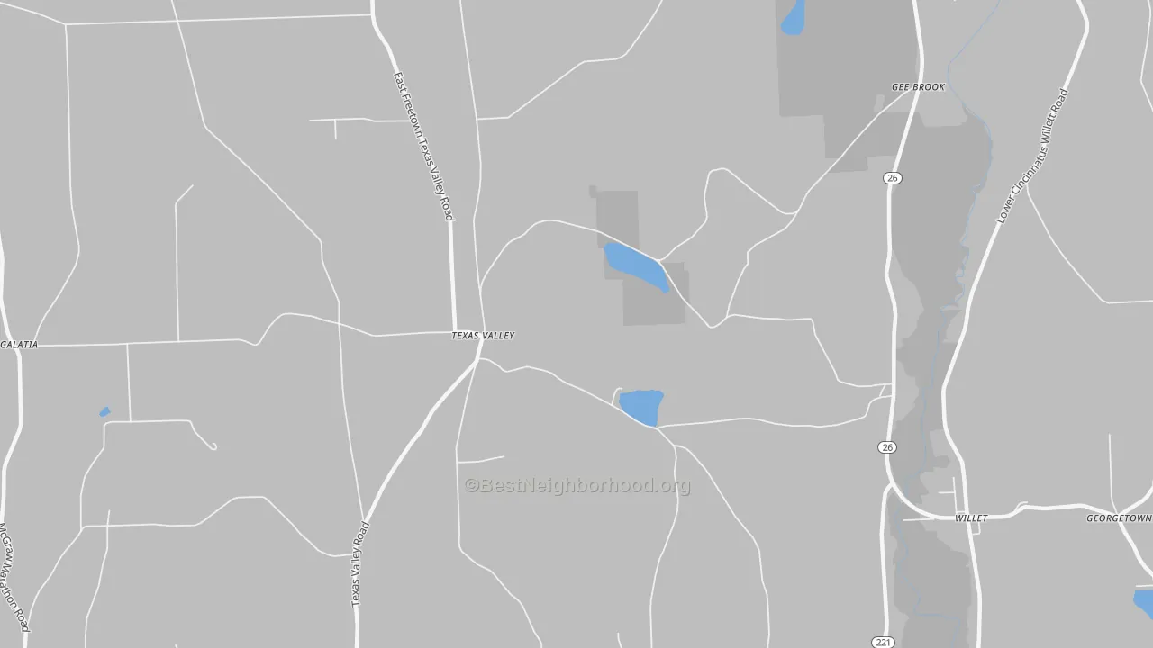 Transit Grade map of Texas Valley, NY