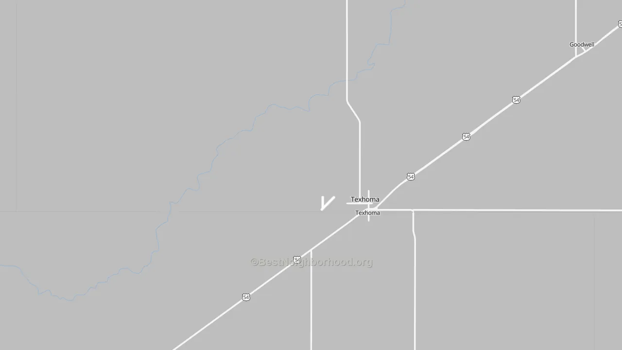 Transit Grade map of Texhoma, OK