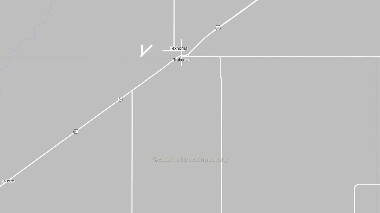 Transit Grade map of Texhoma, TX