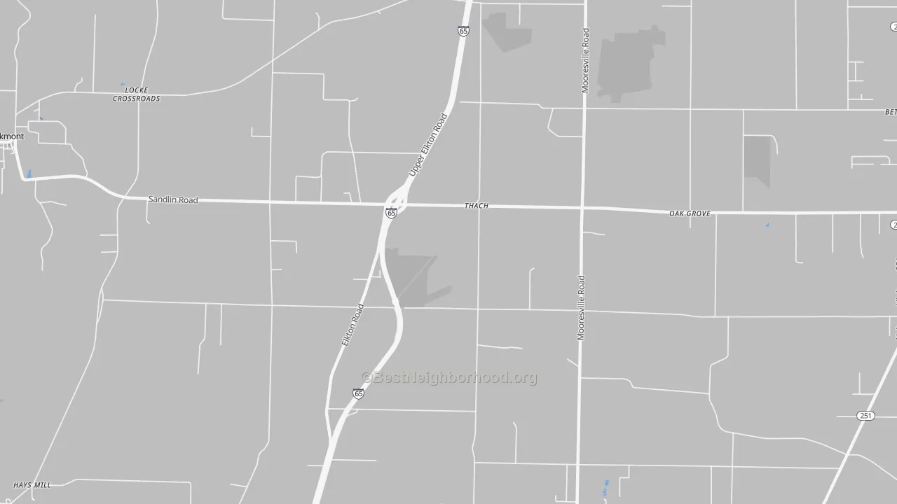 Transit Grade map of Thach, AL
