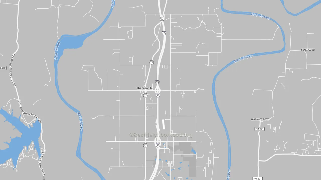 Transit Grade map of Thackerville, OK