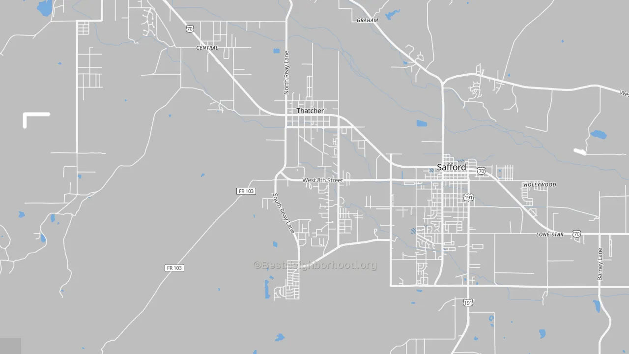 Transit Grade map of Thatcher, AZ