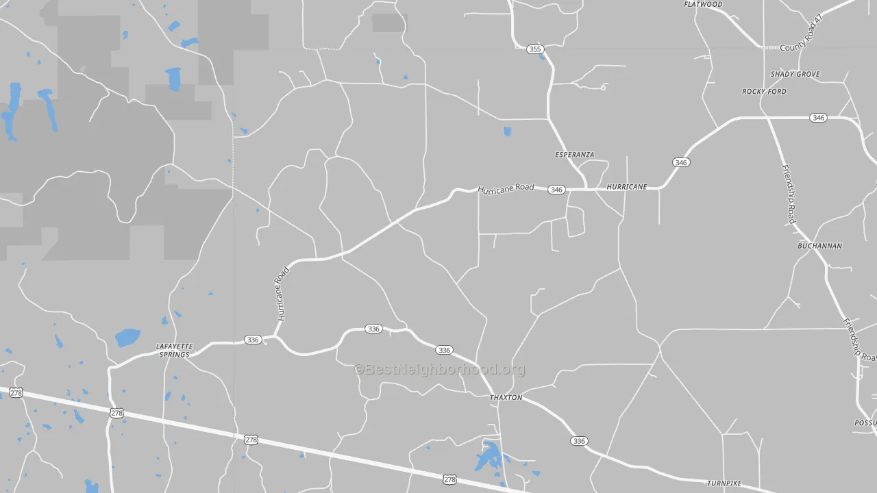 Transit Grade map of Thaxton, MS