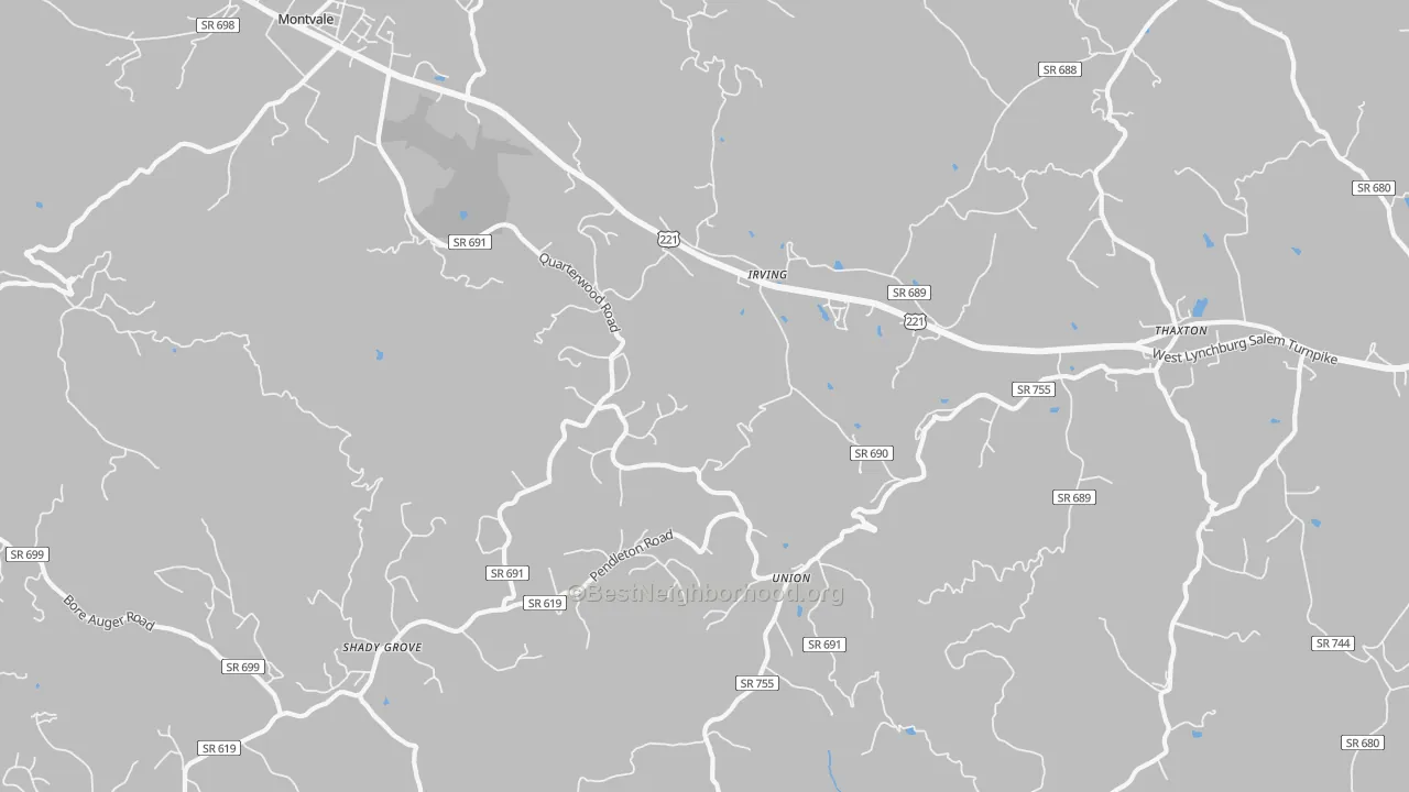 Transit Grade map of Thaxton, VA
