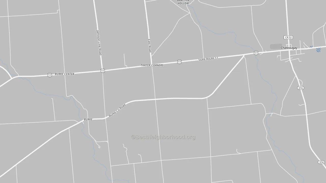 Transit Grade map of Thayer Corners, NY