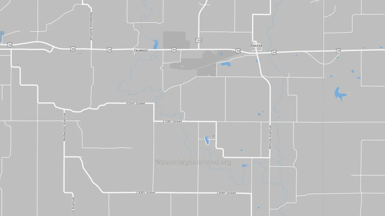 Transit Grade map of Thayer, IA