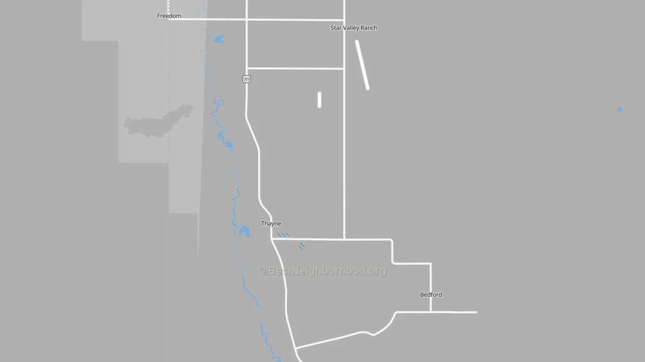 Transit Grade map of Thayne, WY