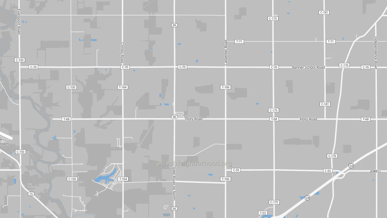 Transit Grade map of The Bend, OH