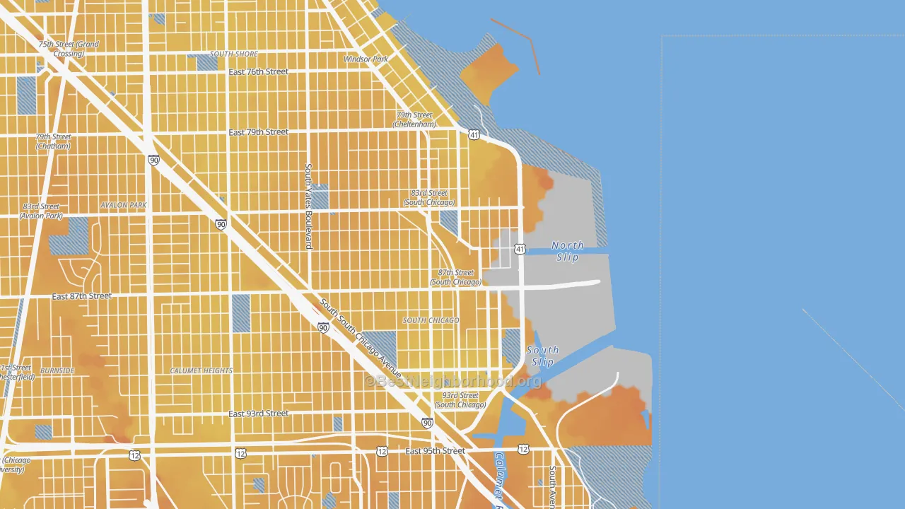 Transit Grade map of The Bush, Chicago, IL