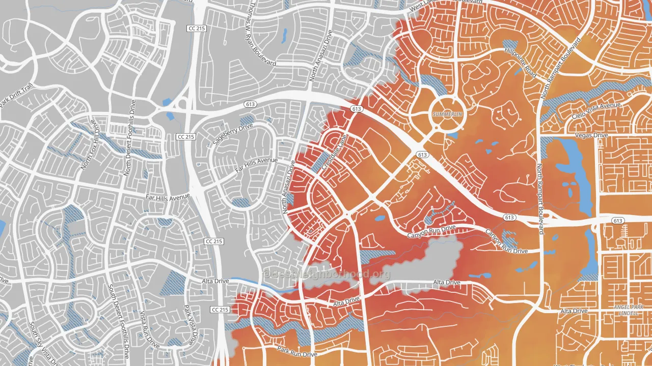 Transit Grade map of The Crossing, Las Vegas, NV