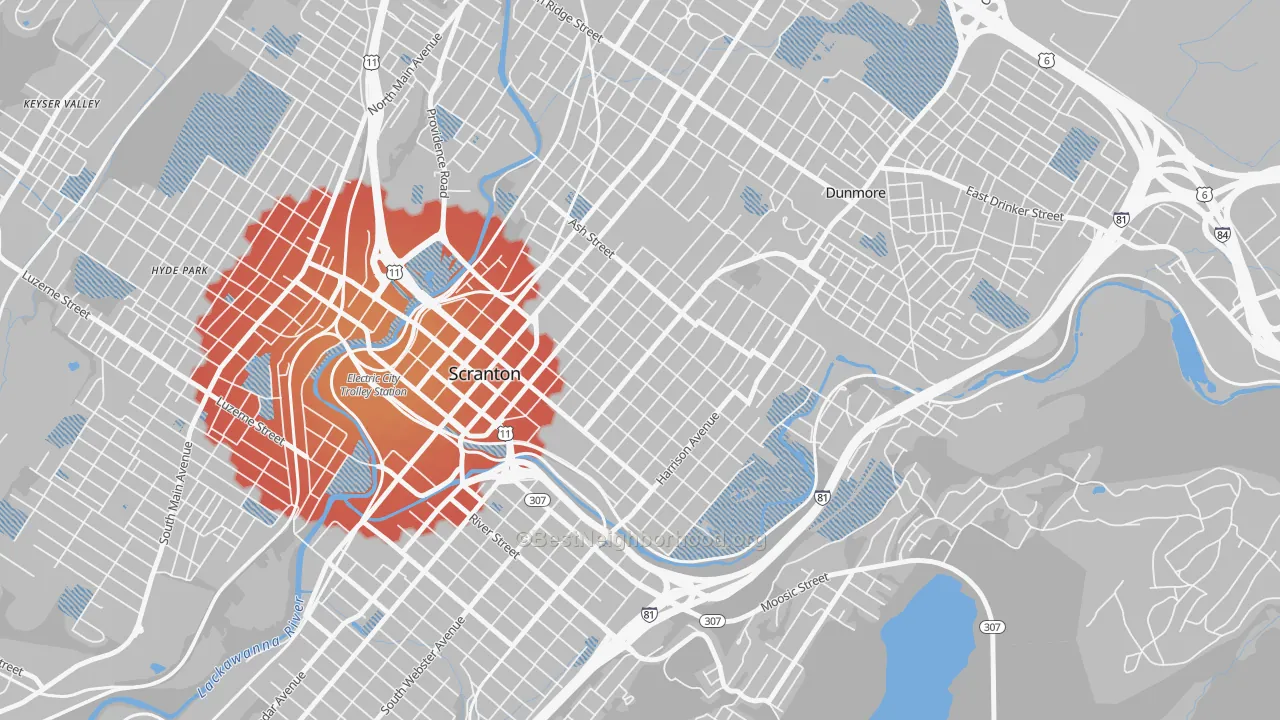 Transit Grade map of The Hill Section, Scranton, PA