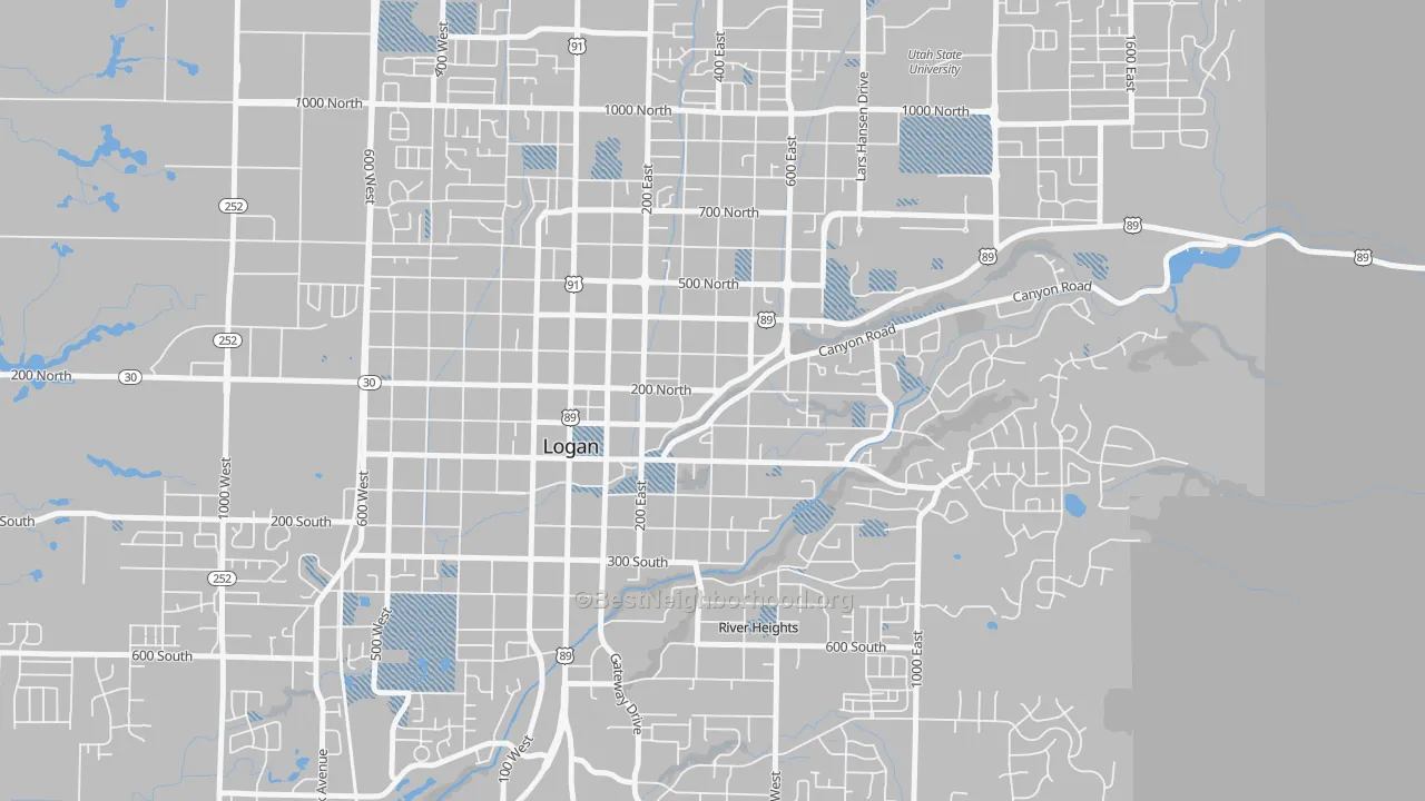 Transit Grade map of The Island, Logan, UT