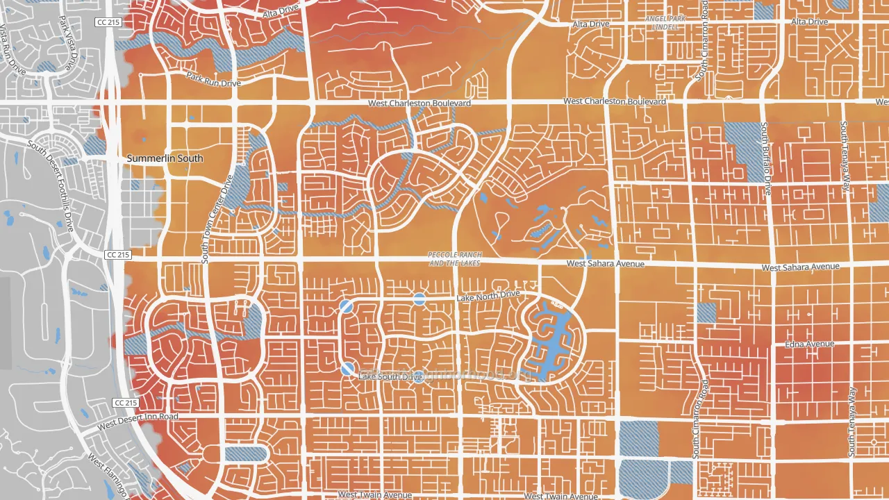 Transit Grade map of The Lakes, Las Vegas, NV