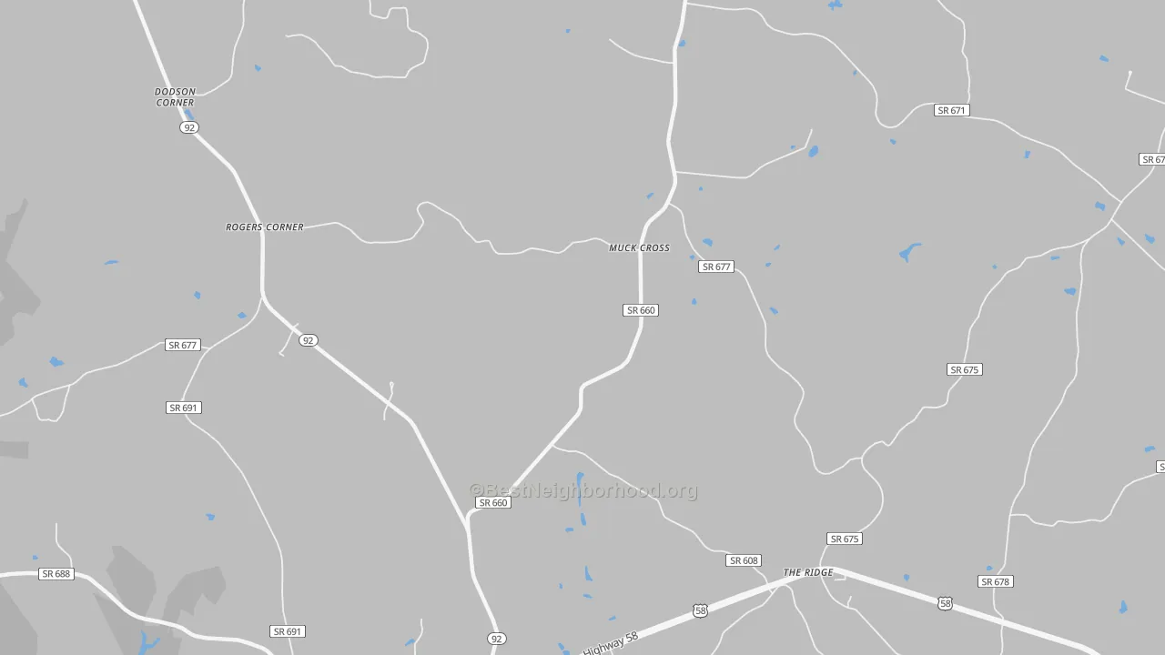 Transit Grade map of The Ridge, VA