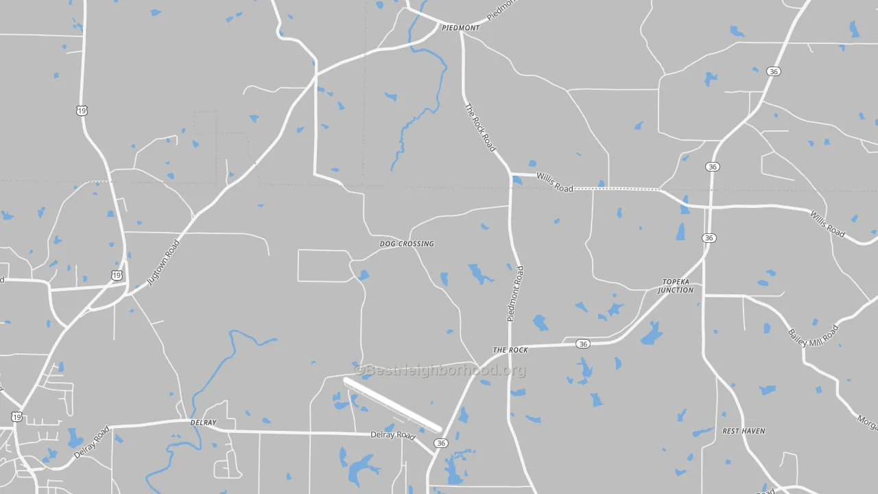 Transit Grade map of The Rock, GA