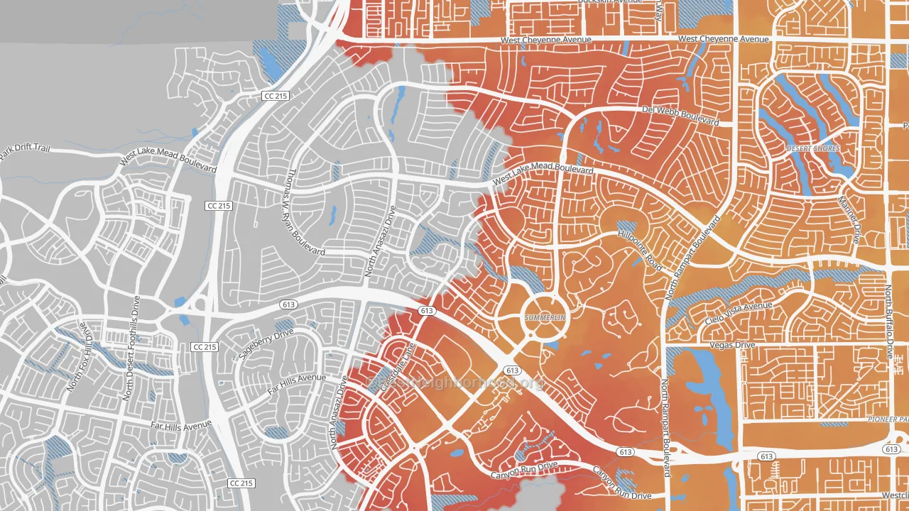 Transit Grade map of The Trails, Las Vegas, NV