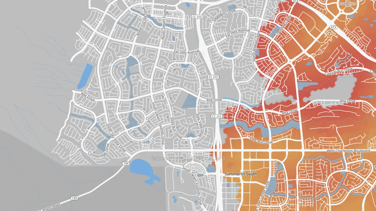 Transit Grade map of The Vistas, Las Vegas, NV