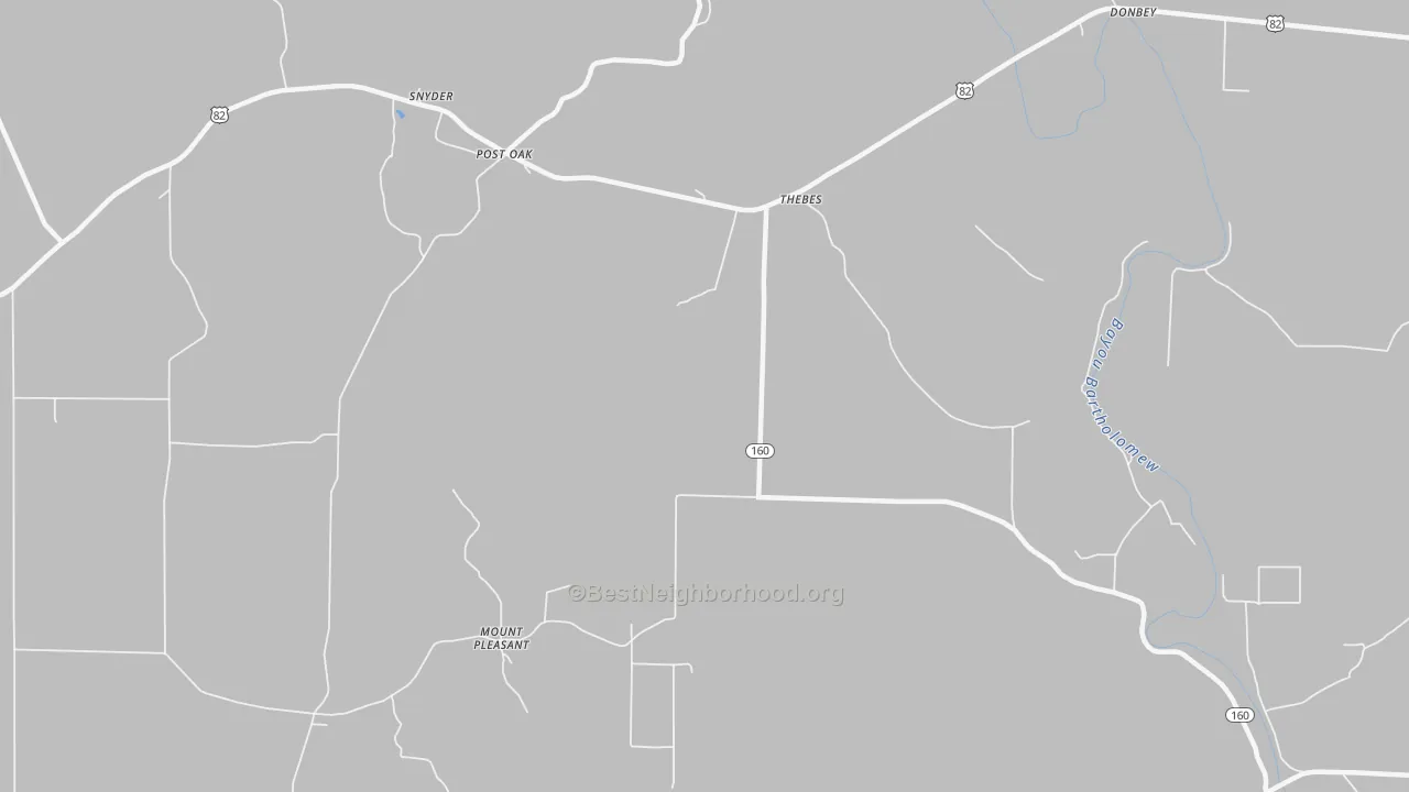 Transit Grade map of Thebes, AR