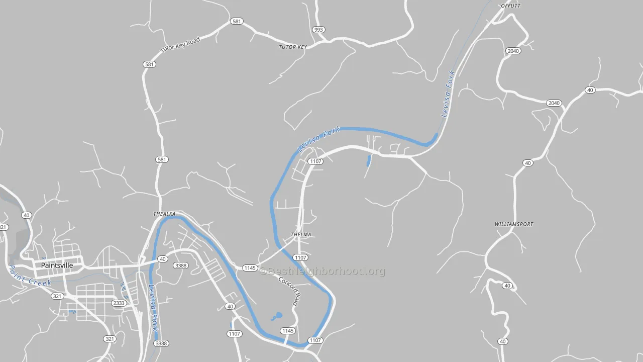 Transit Grade map of Thelma, KY