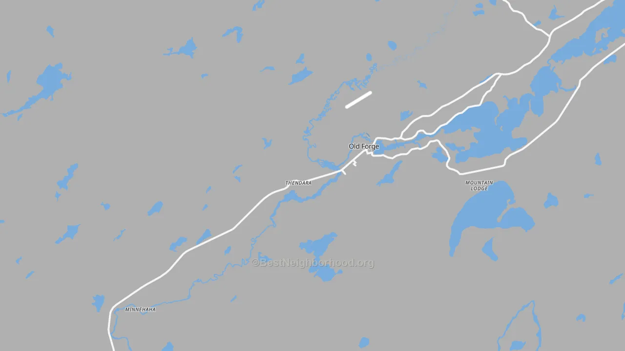 Transit Grade map of Thendara, NY