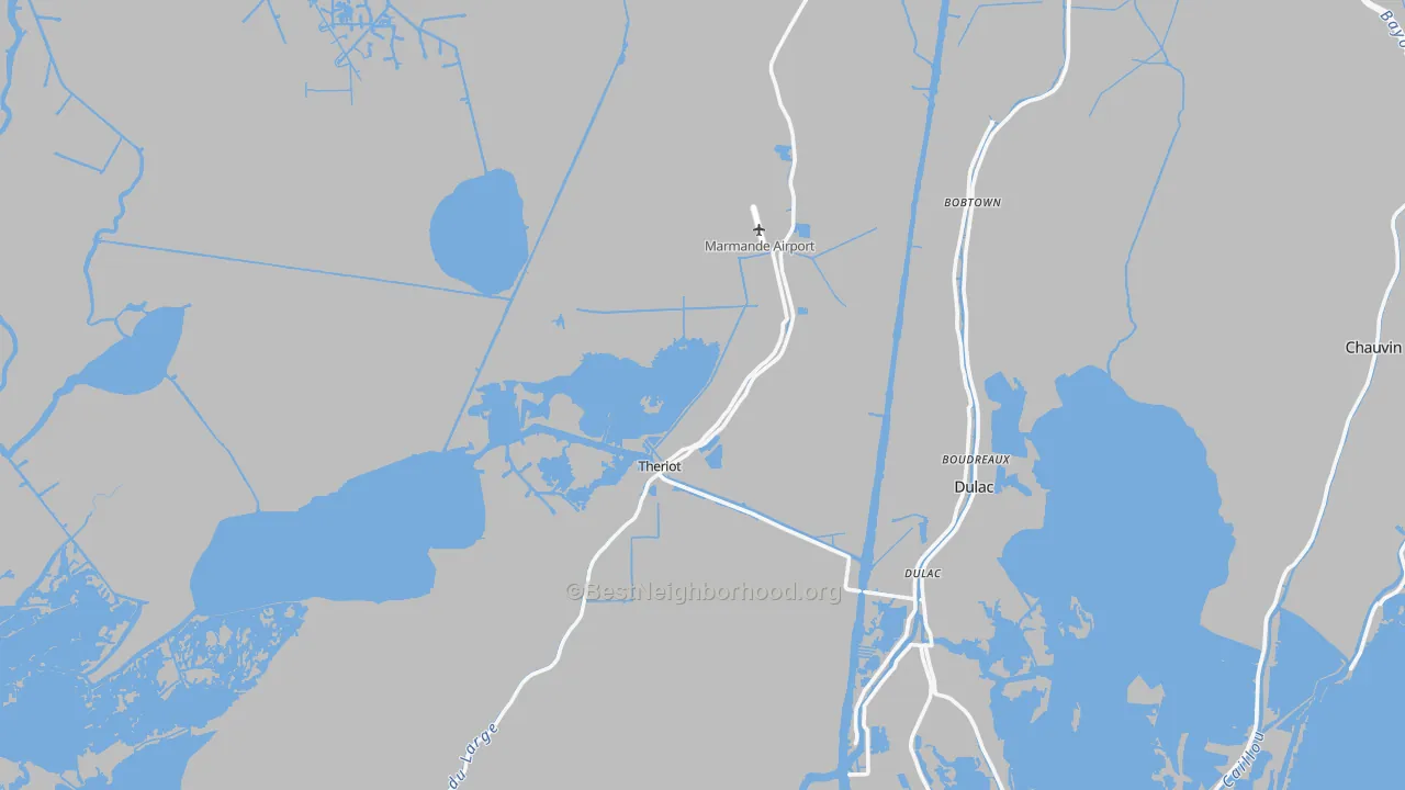 Transit Grade map of Theriot, LA