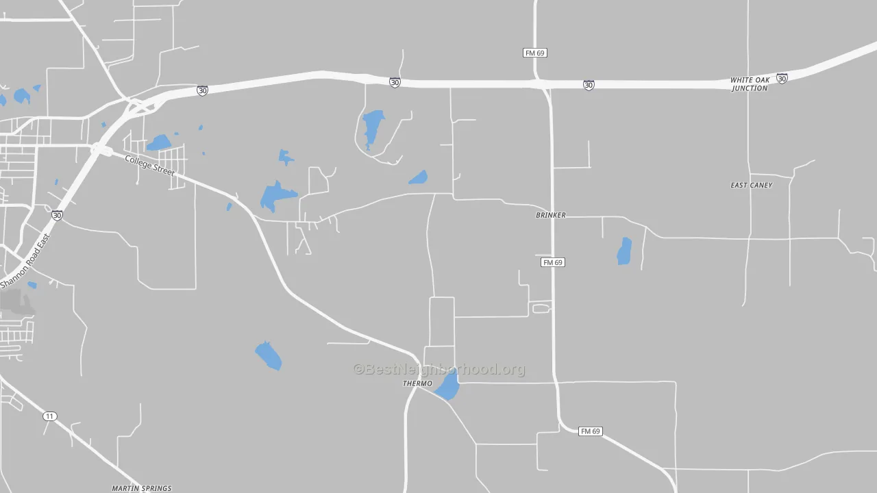 Transit Grade map of Thermo, TX