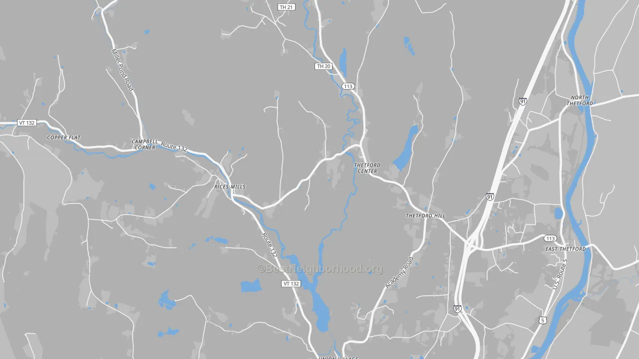 Transit Grade map of Thetford Center, VT