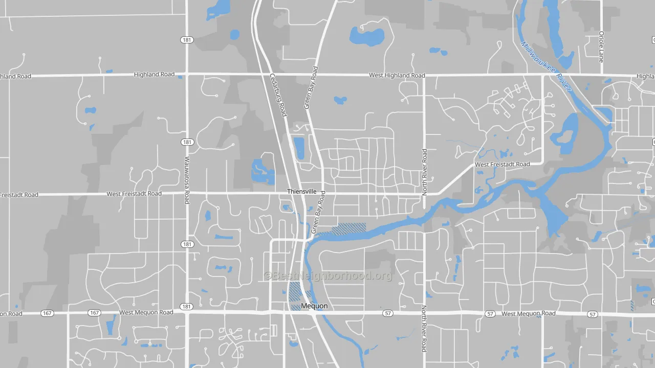 Transit Grade map of Thiensville, WI