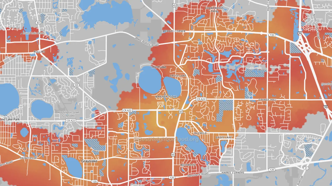 Transit Grade map of Third Lake, IL
