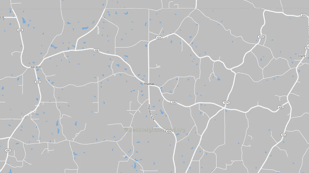 Transit Grade map of Thomas, LA