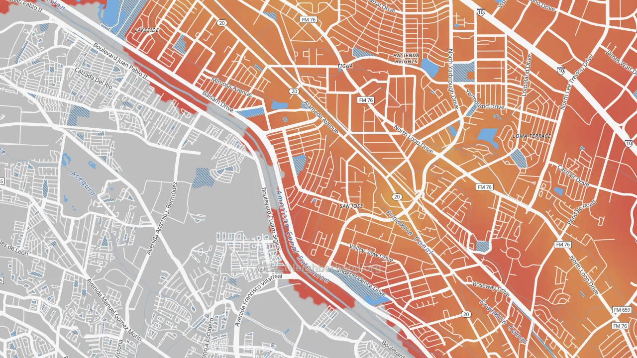 Transit Grade map of Thomas Manor, El Paso, TX