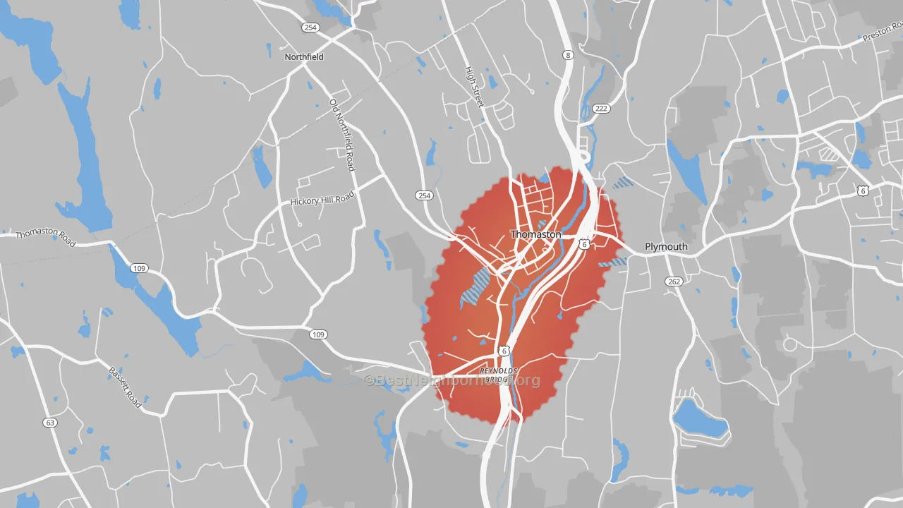 Transit Grade map of Thomaston, CT