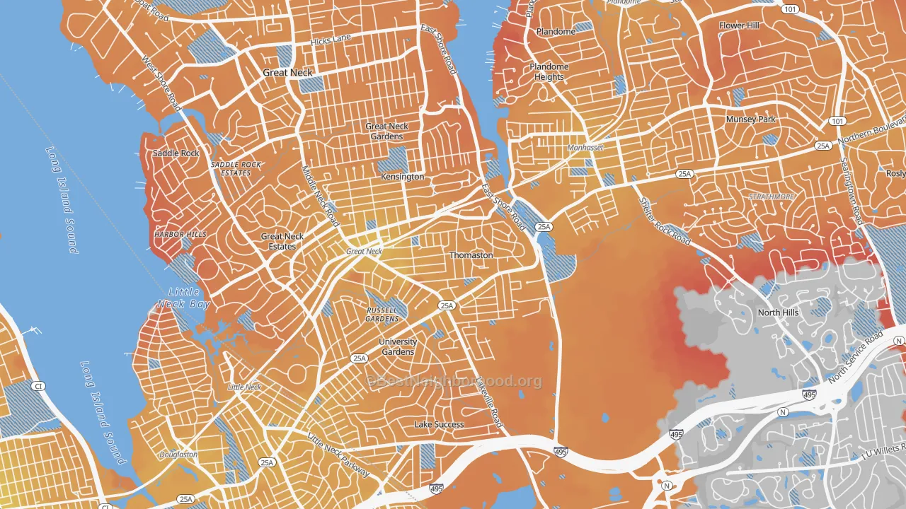 Transit Grade map of Thomaston, NY