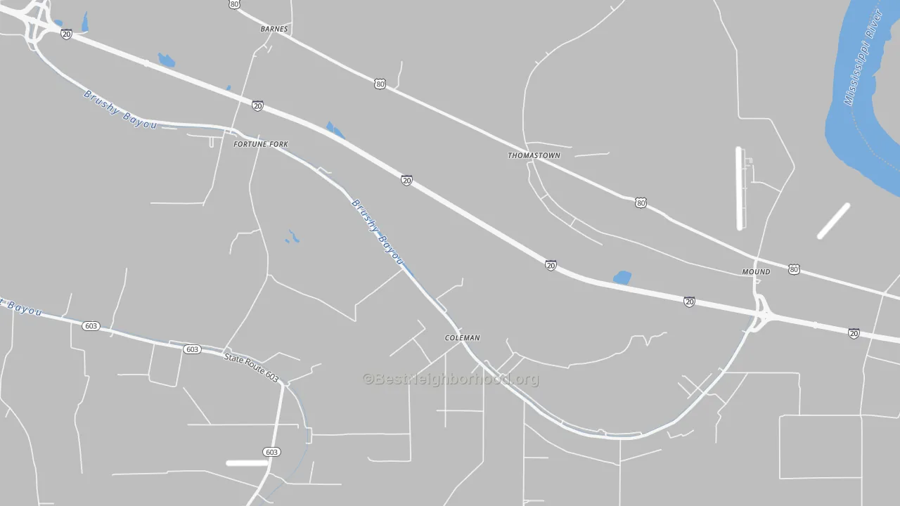 Transit Grade map of Thomastown, LA