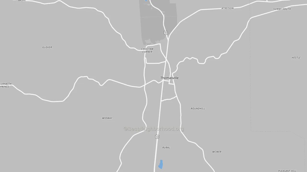 Transit Grade map of Thomasville, AL