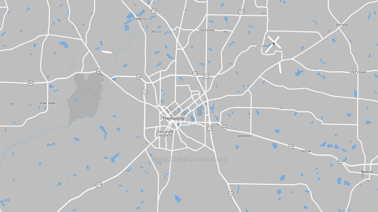 Transit Grade map of Thomasville, GA