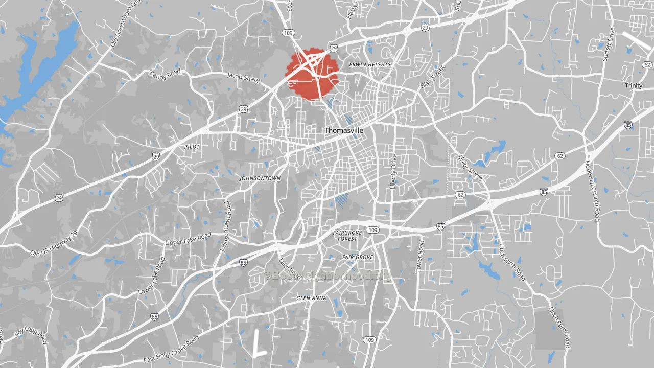 Transit Grade map of Thomasville, NC