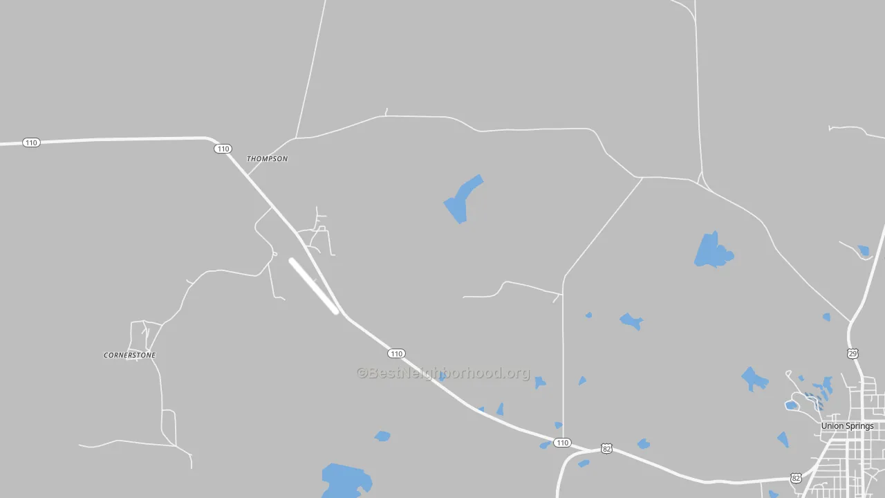 Transit Grade map of Thompson, AL