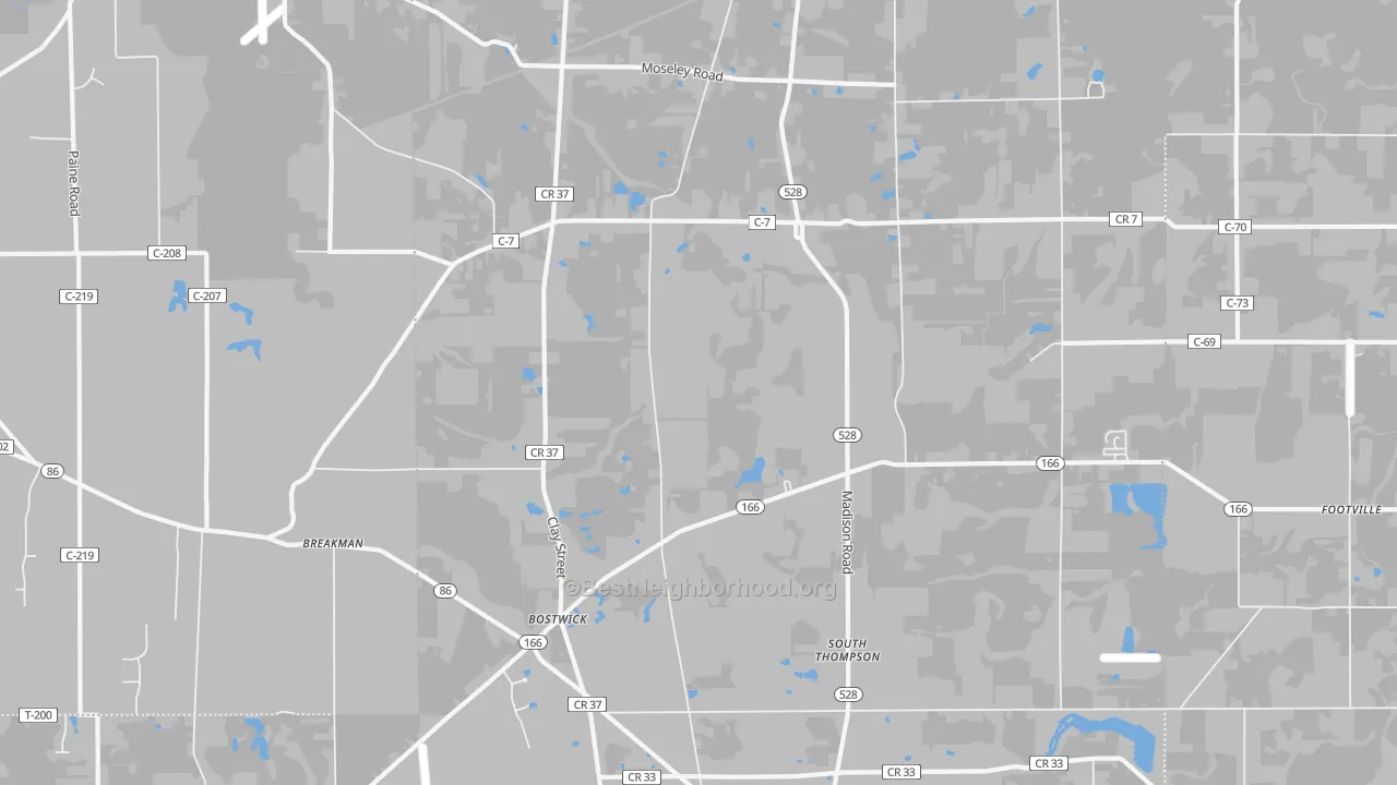 Transit Grade map of Thompson, OH