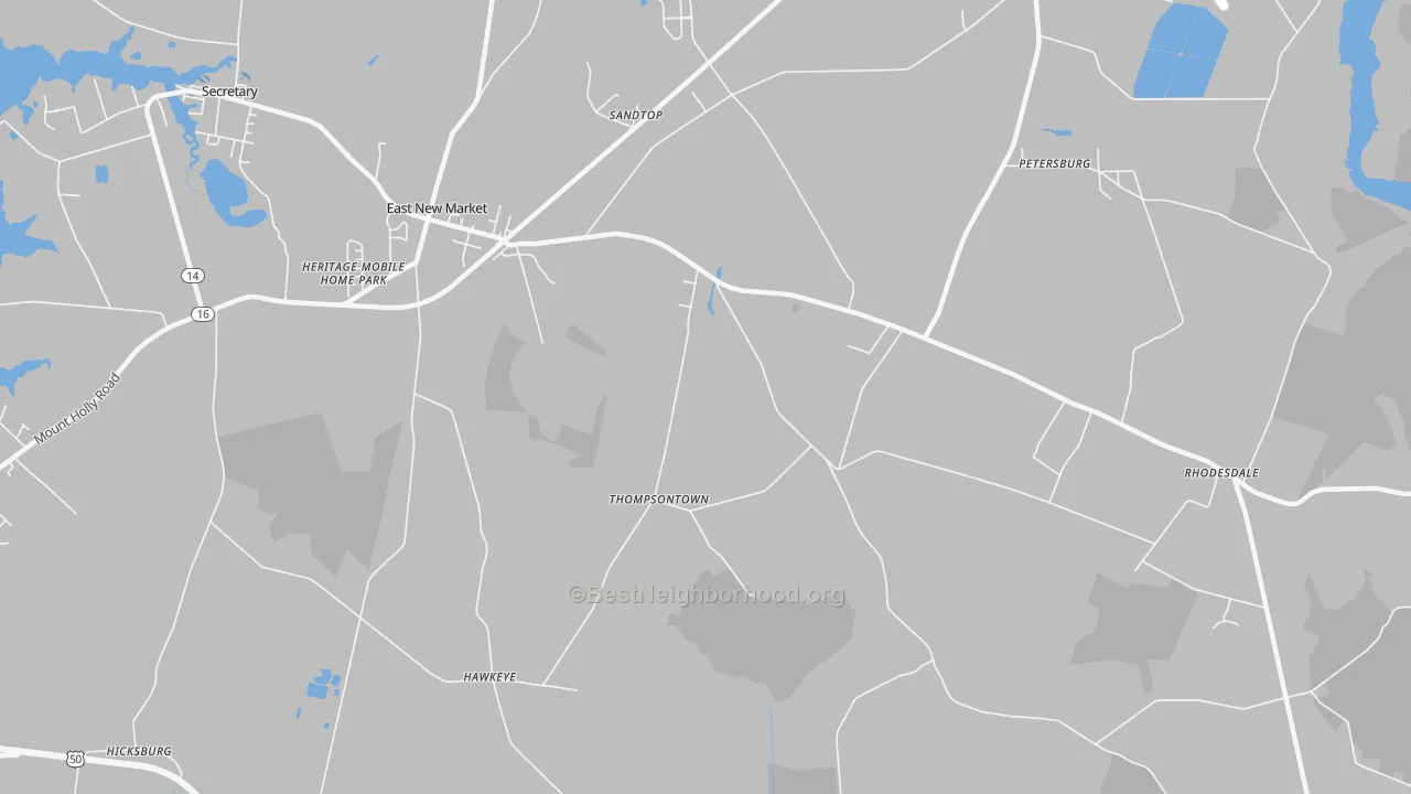 Transit Grade map of Thompsontown, MD