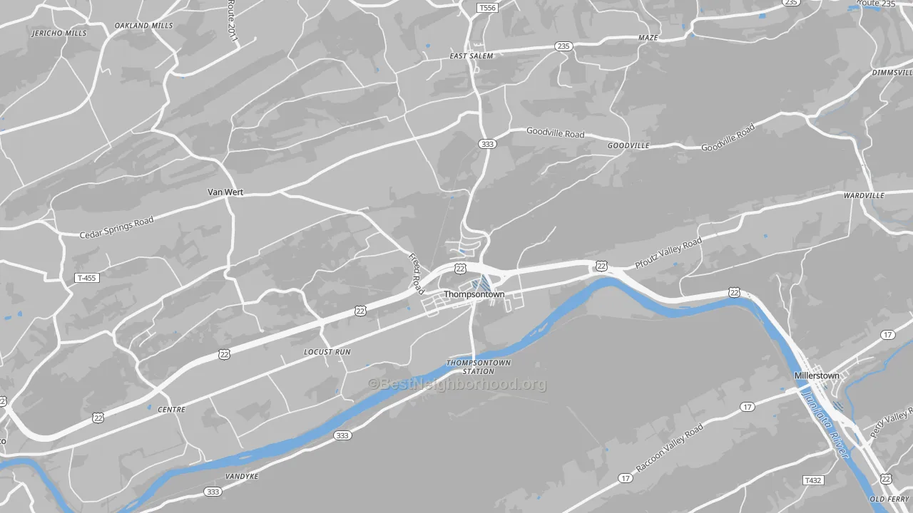 Transit Grade map of Thompsontown, PA