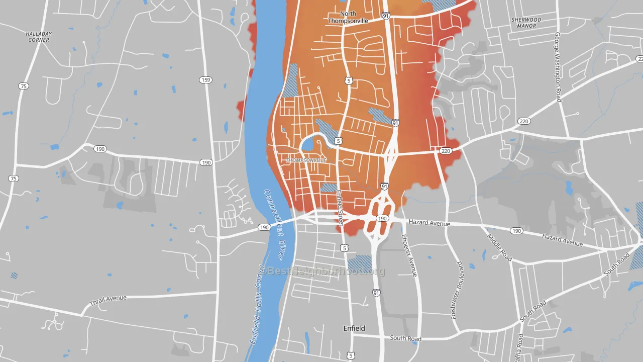 Transit Grade map of Thompsonville, CT