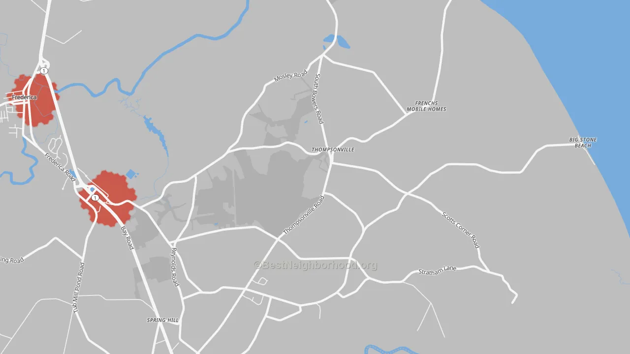 Transit Grade map of Thompsonville, DE