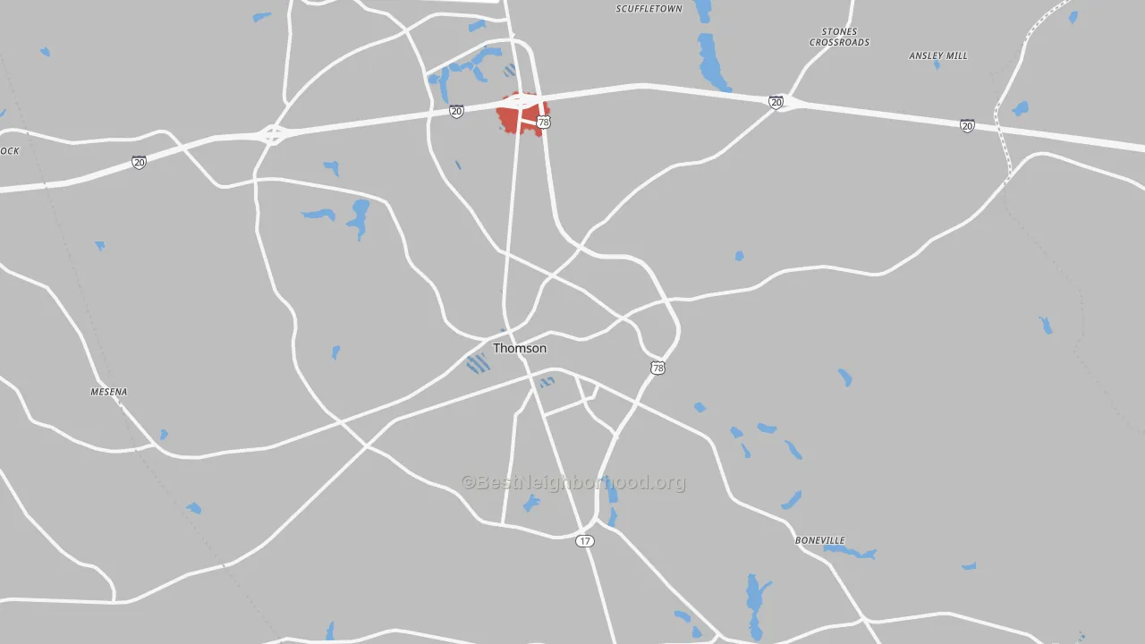 Transit Grade map of Thomson, GA