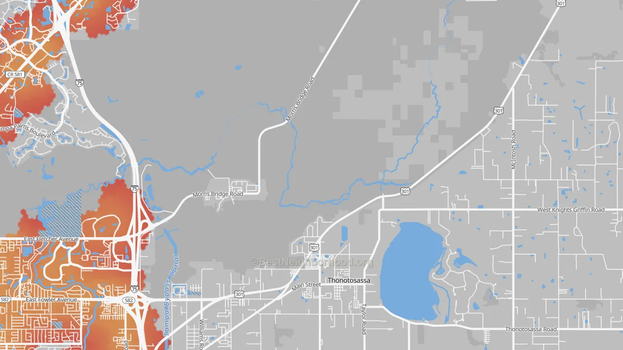 Transit Grade map of Thonotosassa, FL
